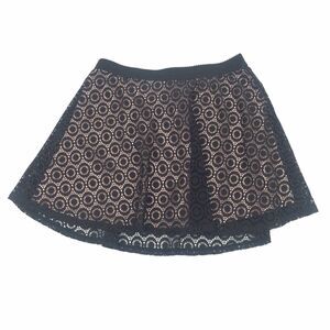 Disney Minnie Rocks the Dots Lace A-Line Mini Skirt Size Large Womens Black Pink